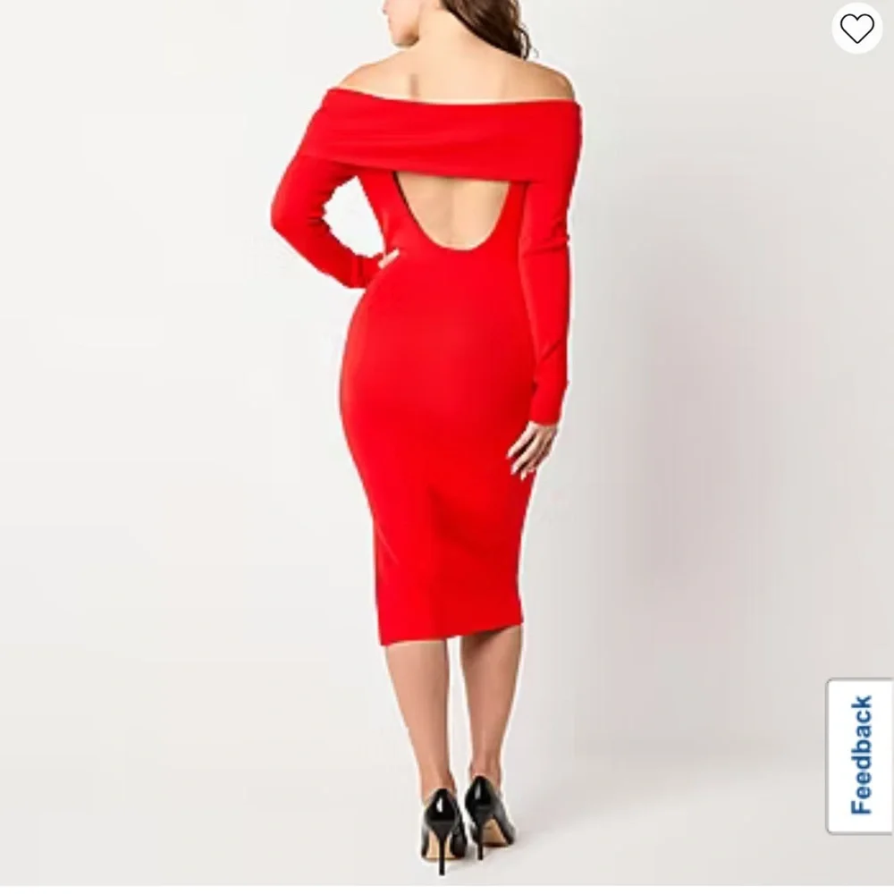 New BOLD elements Vibrant Red Knit dress - Picture 2 of 11